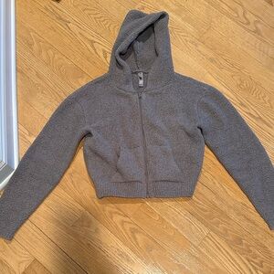 SKIMS Gray Zip-Up Hoodie
